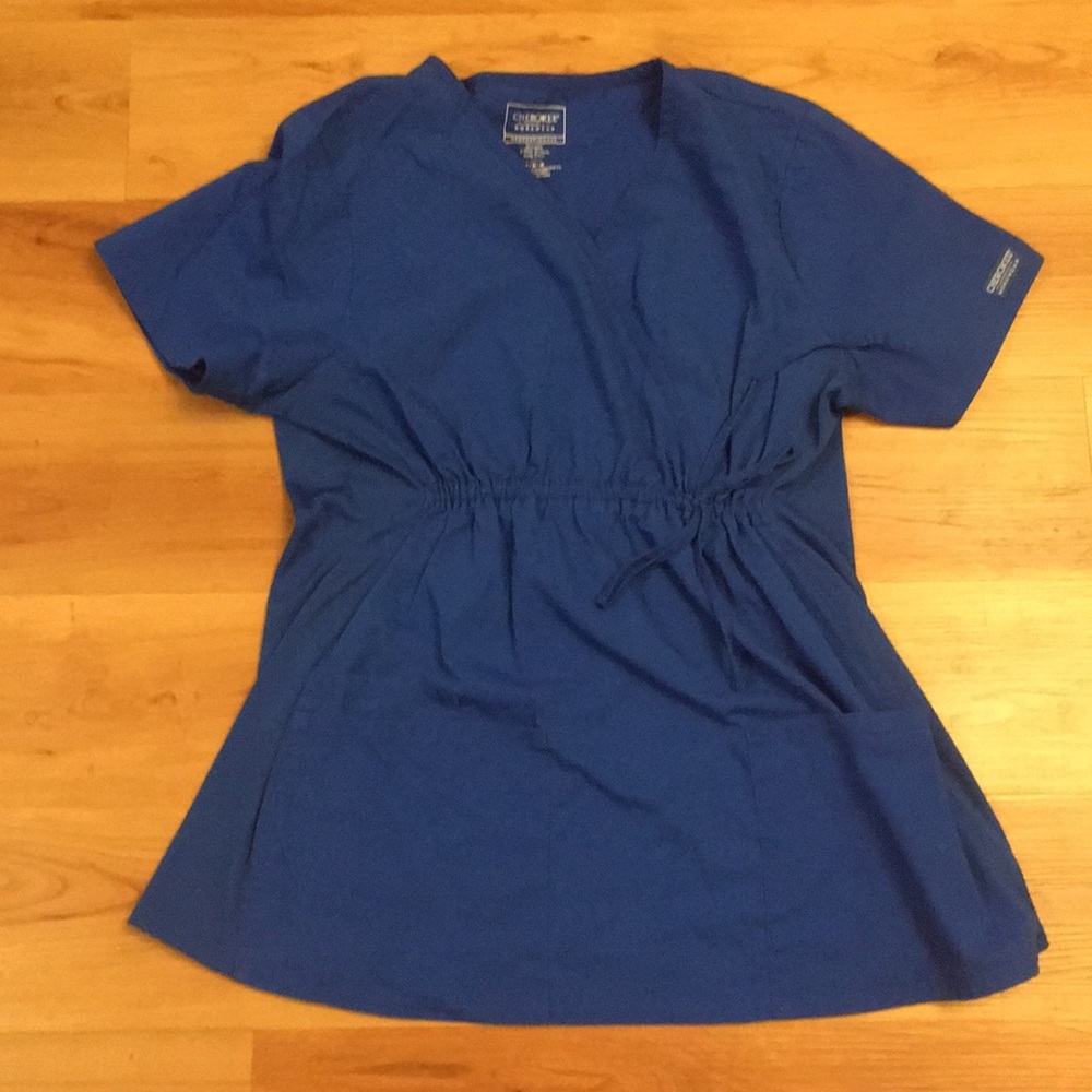 Cherokee Maternity scrub top, Royal Blue